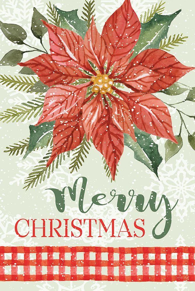 Poinsettia Merry Christmas art print by Cindy Jacobs for $57.95 CAD