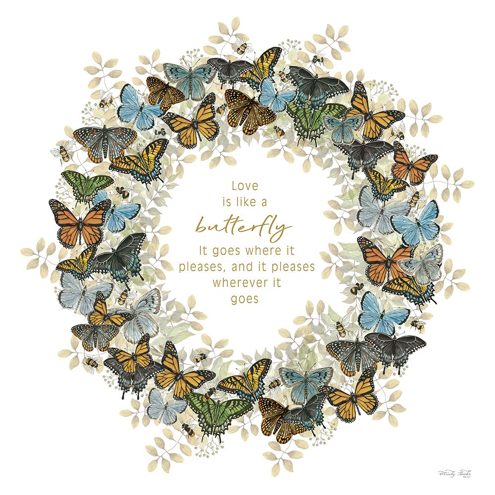 Love Is Butterfly Wreath art print by Cindy Jacobs for $57.95 CAD