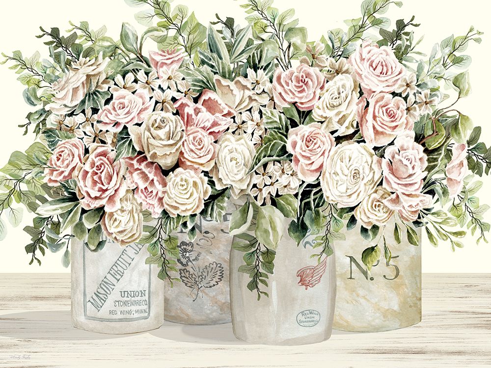 Vintage Rose Abundance art print by Cindy Jacobs for $57.95 CAD