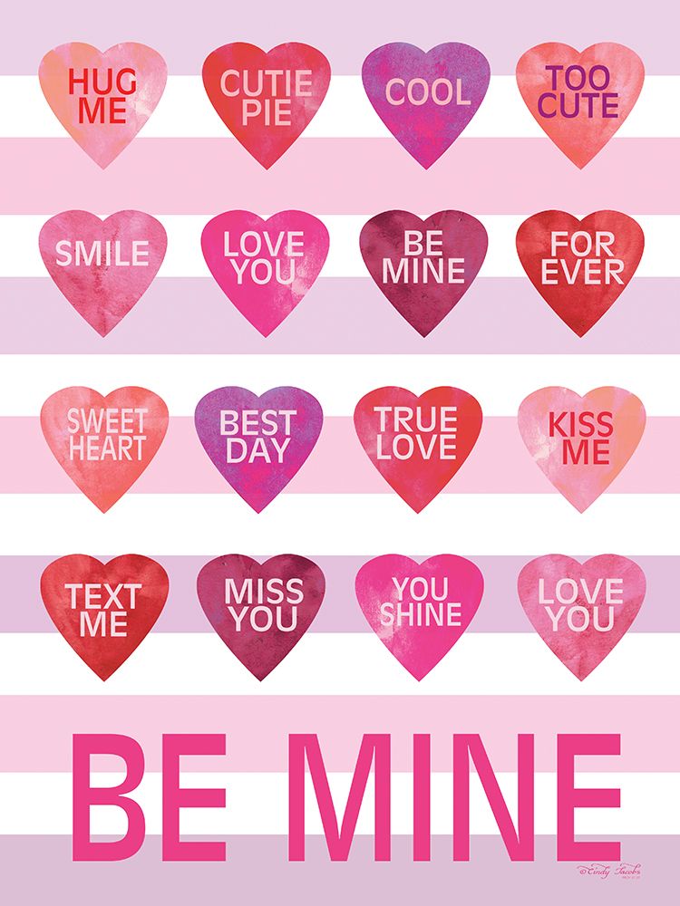 Be Mine Candy Hearts art print by Cindy Jacobs for $57.95 CAD