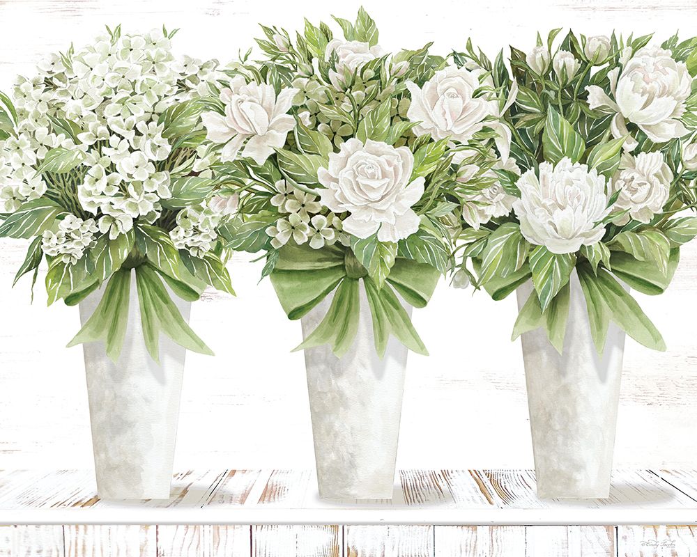 Bow-Tied Blooms in Green art print by Cindy Jacobs for $57.95 CAD