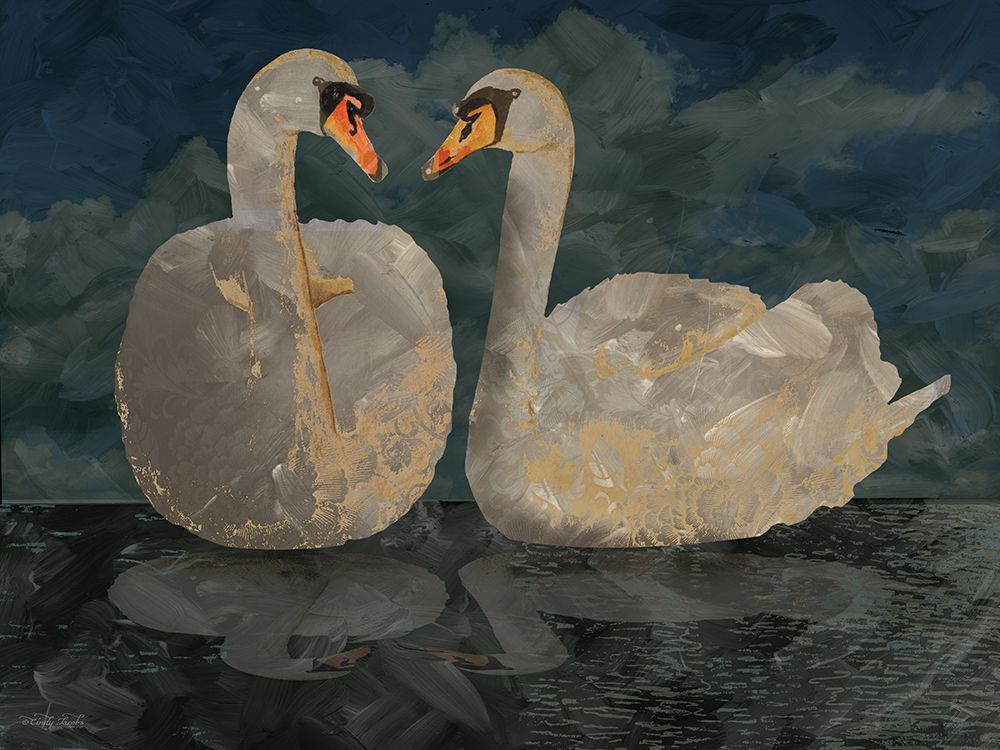 Dark Lake Swans art print by Cindy Jacobs for $57.95 CAD