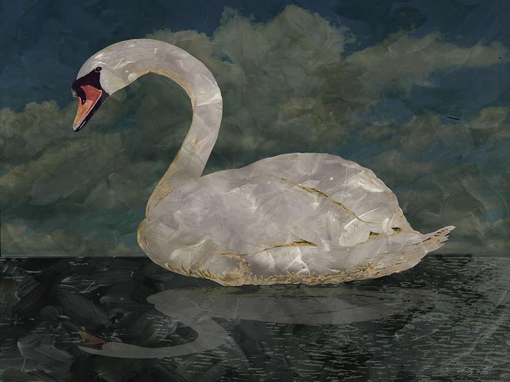 Dark Lake Swan art print by Cindy Jacobs for $57.95 CAD