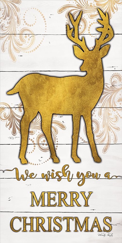 Reindeer Merry Christmas art print by Cindy Jacobs for $57.95 CAD