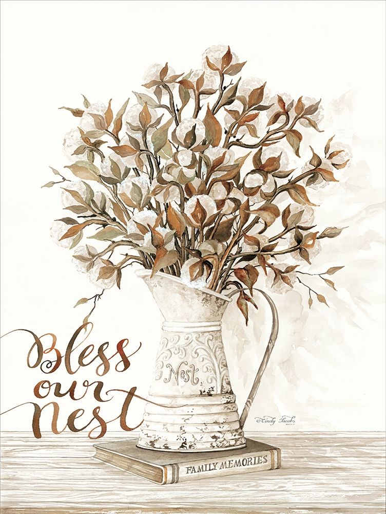 Bless Our Nest Cotton Bouquet art print by Cindy Jacobs for $57.95 CAD
