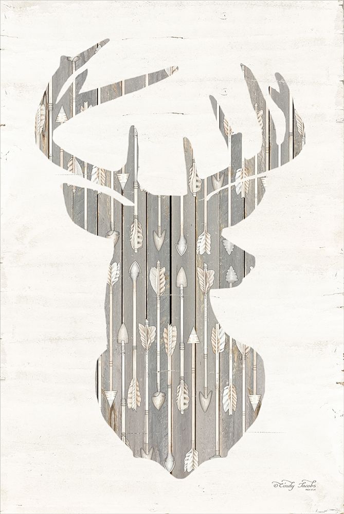 Deer and Arrows Silhouette art print by Cindy Jacobs for $57.95 CAD