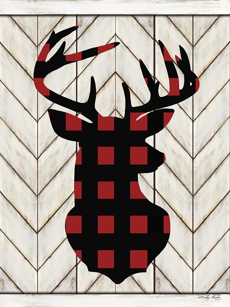 Plaid Deer art print by Cindy Jacobs for $57.95 CAD