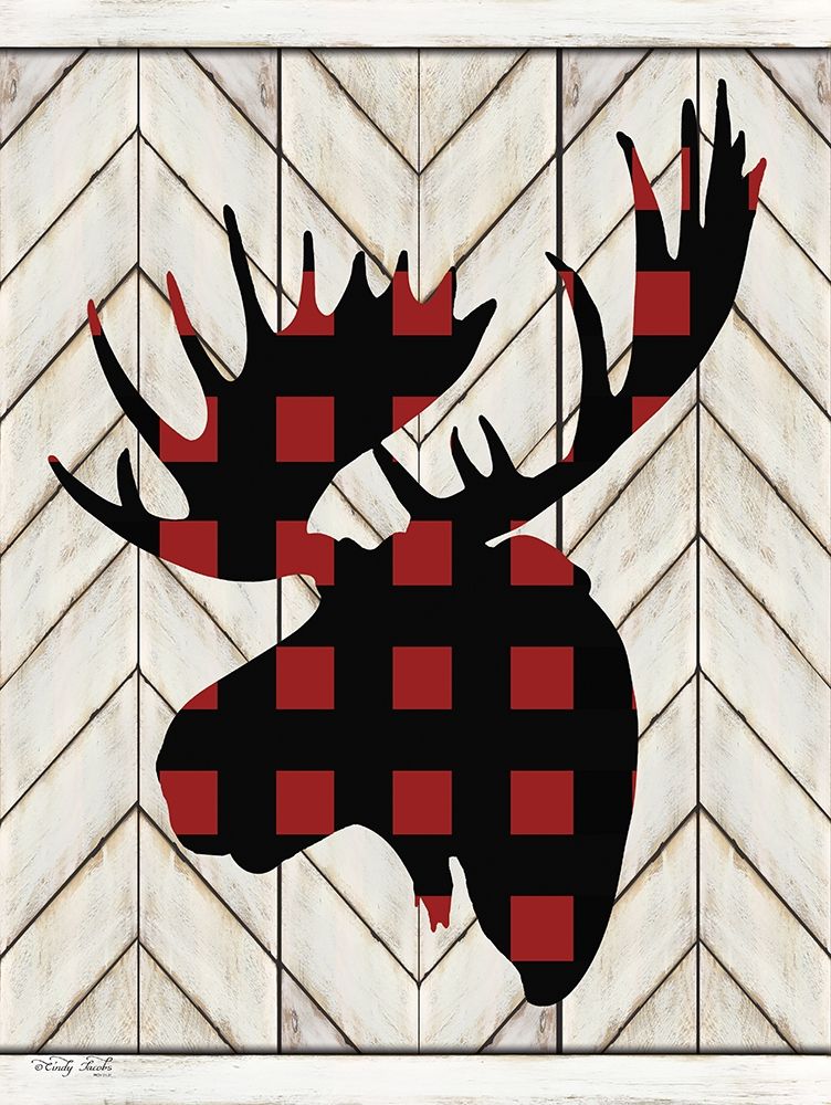 Plaid Moose art print by Cindy Jacobs for $57.95 CAD