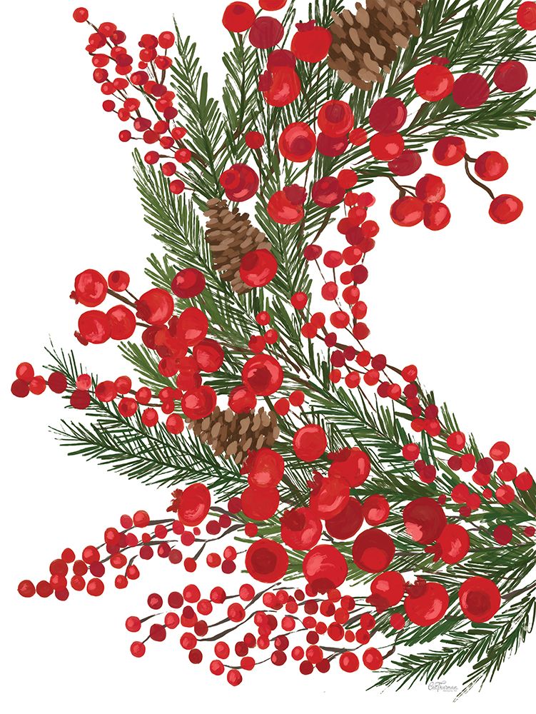 Loose Christmas Wreath art print by Cat Thurman Designs for $57.95 CAD