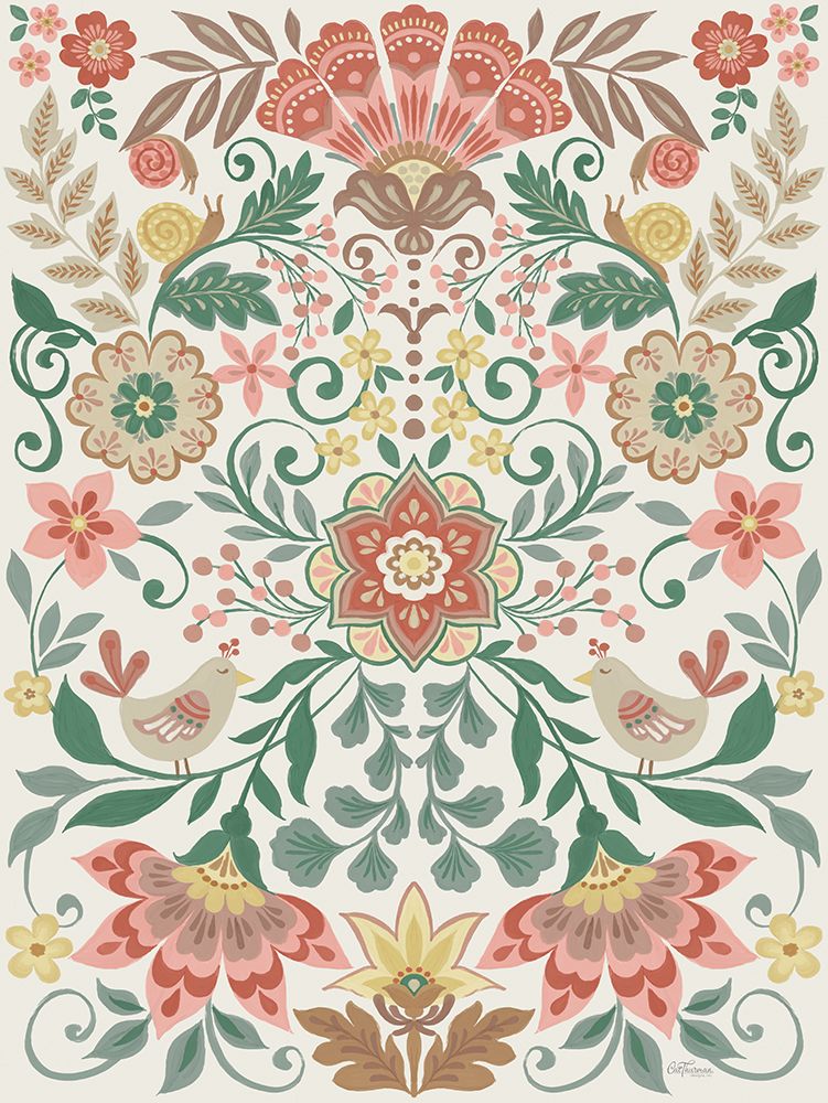 Folk Floral art print by Cat Thurman Designs for $57.95 CAD
