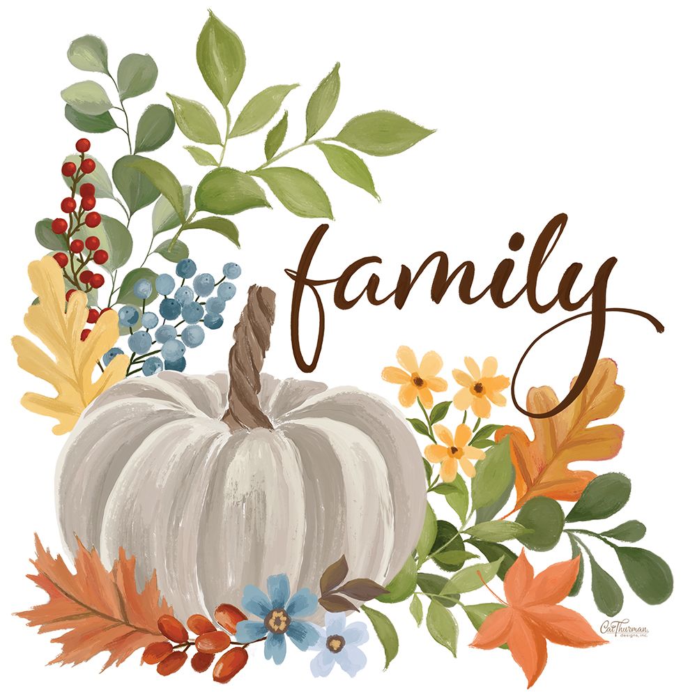 Family Fall Pumpkin art print by Cat Thurman Designs for $57.95 CAD