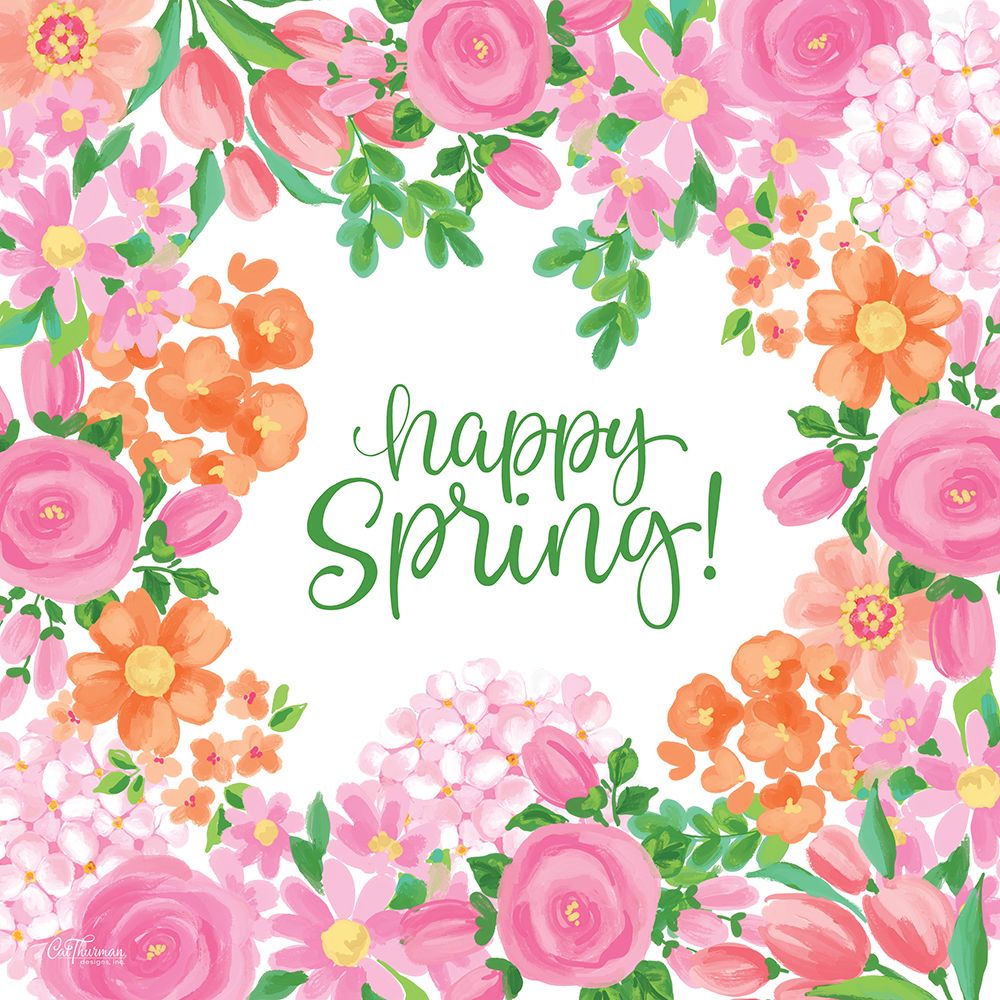 Happy Spring Flowers art print by Cat Thurman Designs for $57.95 CAD