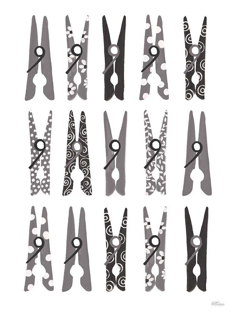 Laundry Room Clothespins art print by Cat Thurman Designs for $57.95 CAD