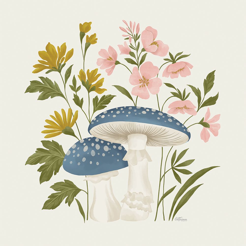 Mushrooms in the Meadow art print by Cat Thurman Designs for $57.95 CAD