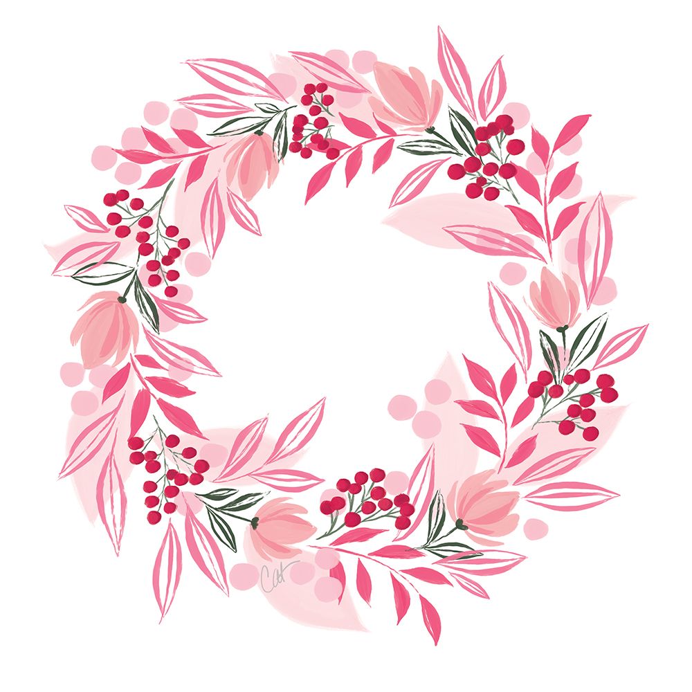 Pink Wreath art print by Cat Thurman Designs for $57.95 CAD