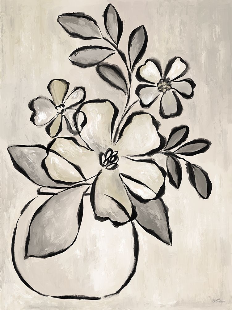 Cafe Au Lait Floral I art print by Cat Thurman Designs for $57.95 CAD