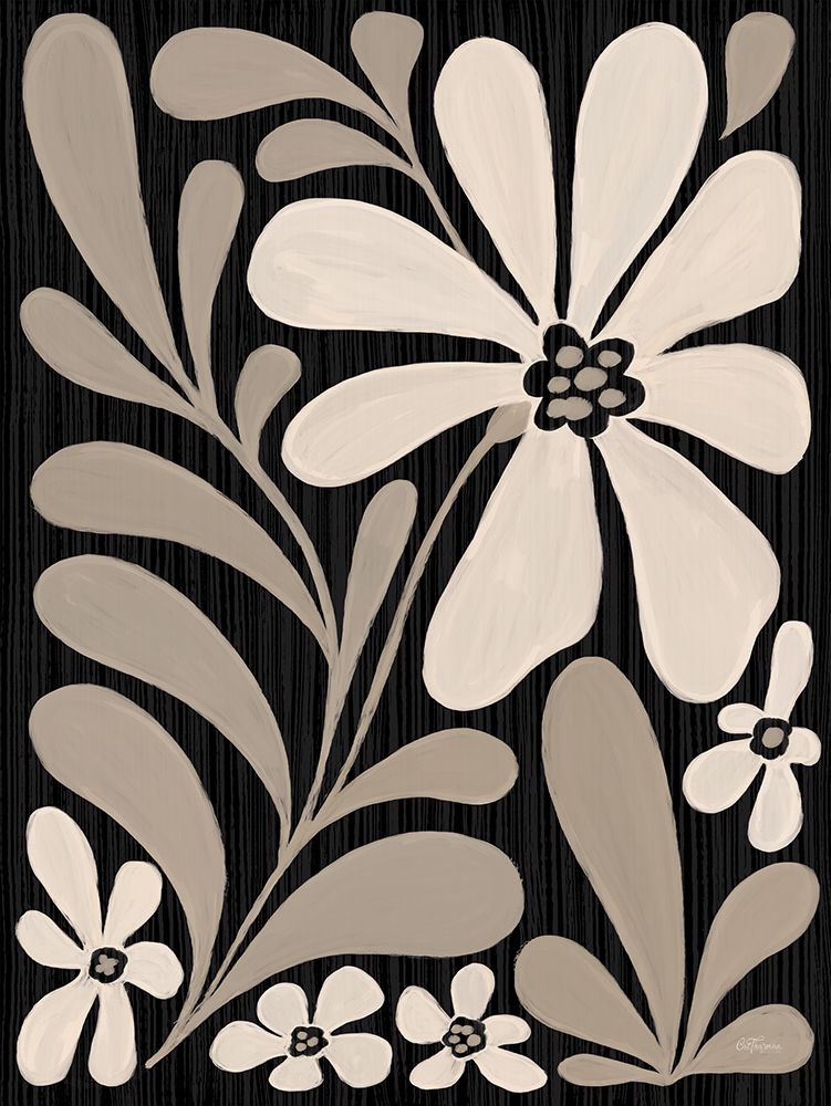 Cream Modern Floral I art print by Cat Thurman Designs for $57.95 CAD
