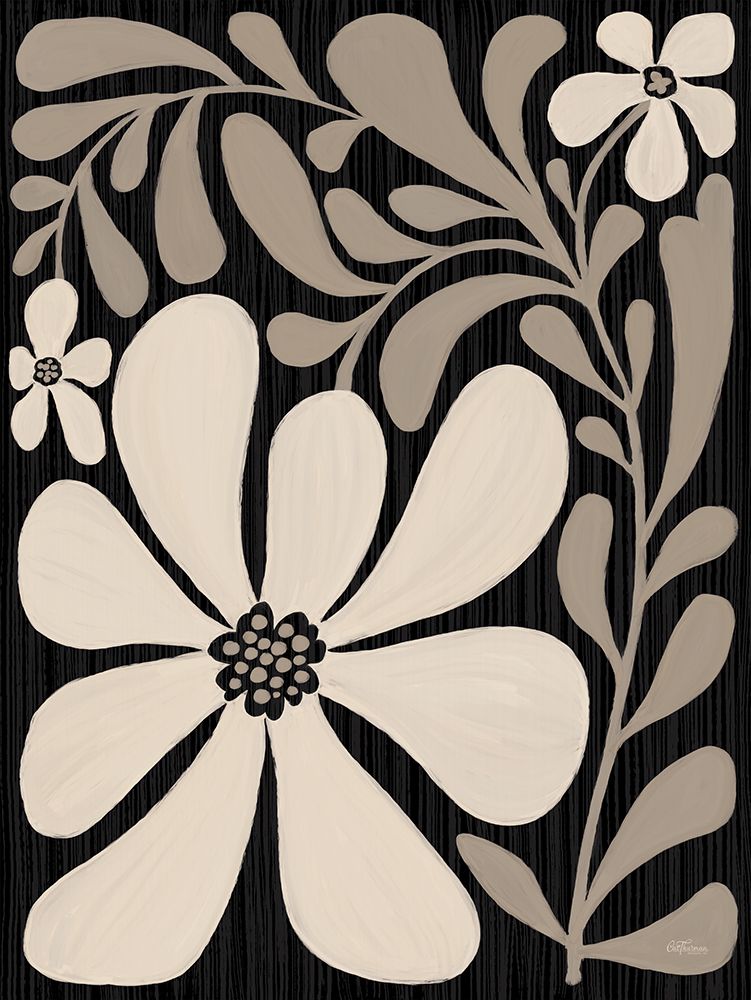 Cream Modern Floral II art print by Cat Thurman Designs for $57.95 CAD