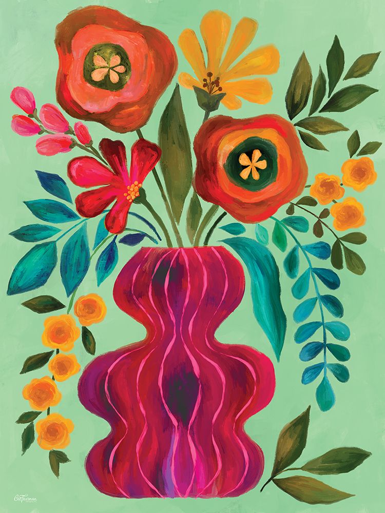 Bright Funky Bouquet art print by Cat Thurman Designs for $57.95 CAD