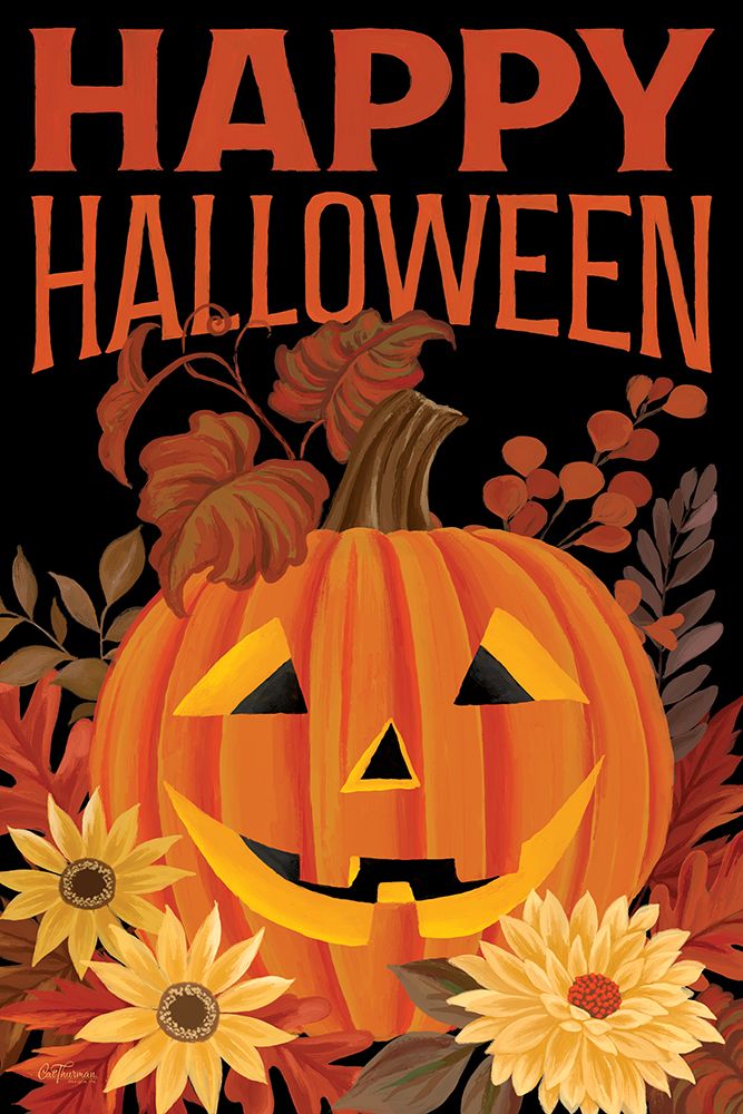 Happy Halloween Jack OLantern art print by Cat Thurman Designs for $57.95 CAD