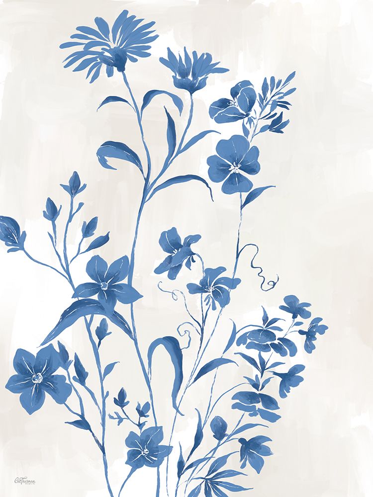 Delicate Blue Floral art print by Cat Thurman Designs for $57.95 CAD
