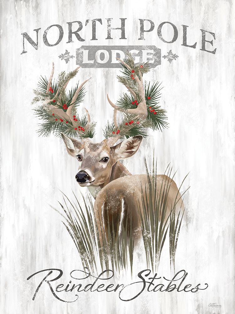 Reindeer Stables art print by Cat Thurman Designs for $57.95 CAD