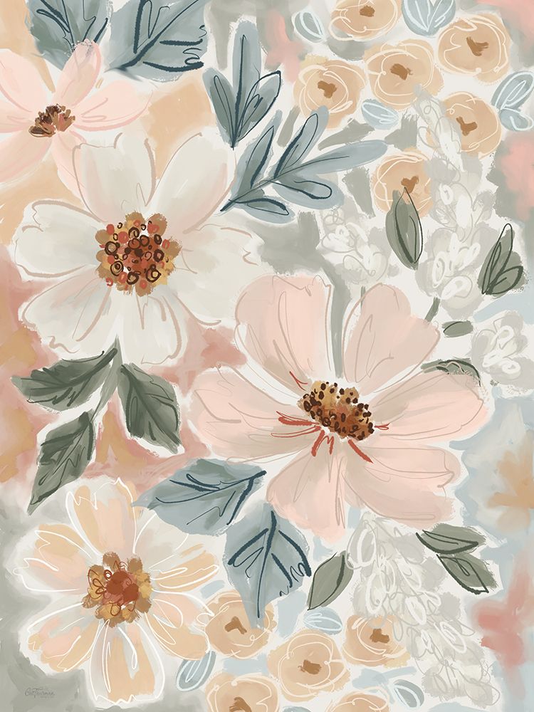 Scribbly Floral art print by Cat Thurman Designs for $57.95 CAD