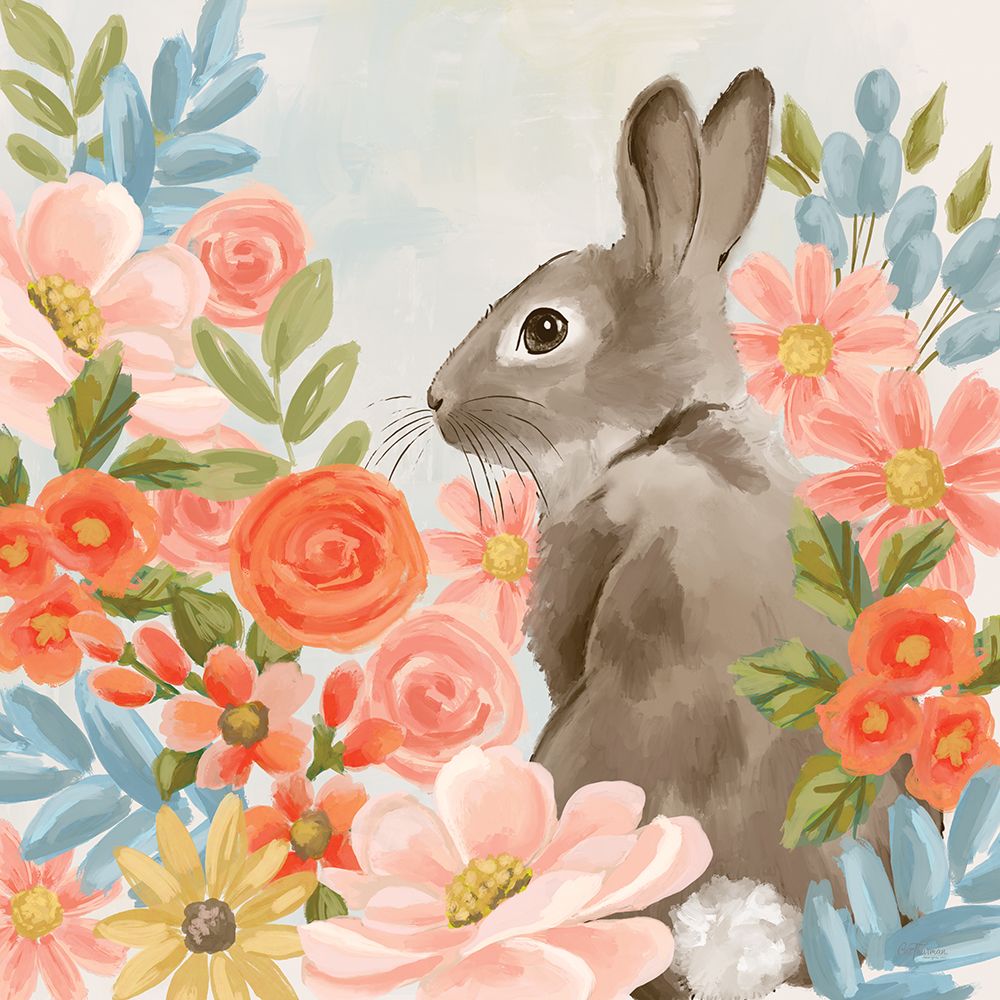 Bunny in the Blooms art print by Cat Thurman Designs for $57.95 CAD
