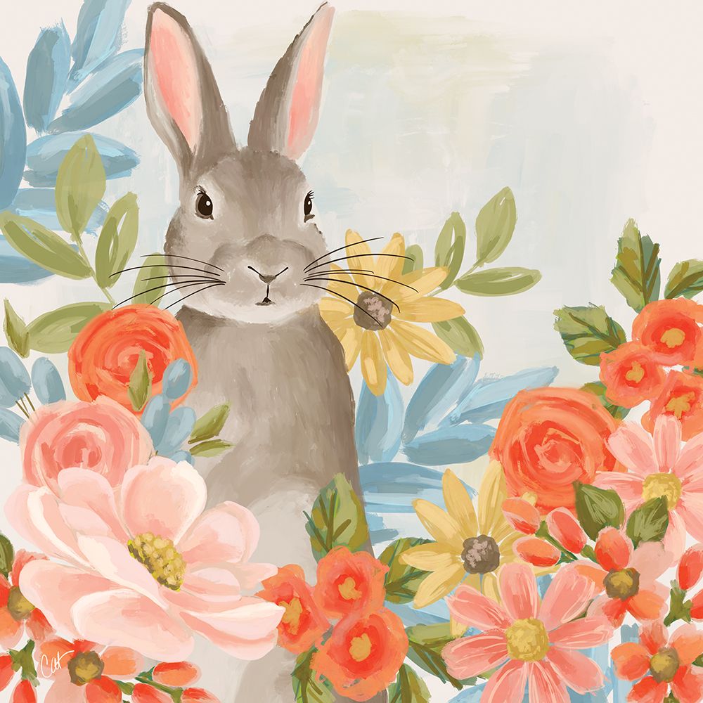 Floral Bunny art print by Cat Thurman Designs for $57.95 CAD