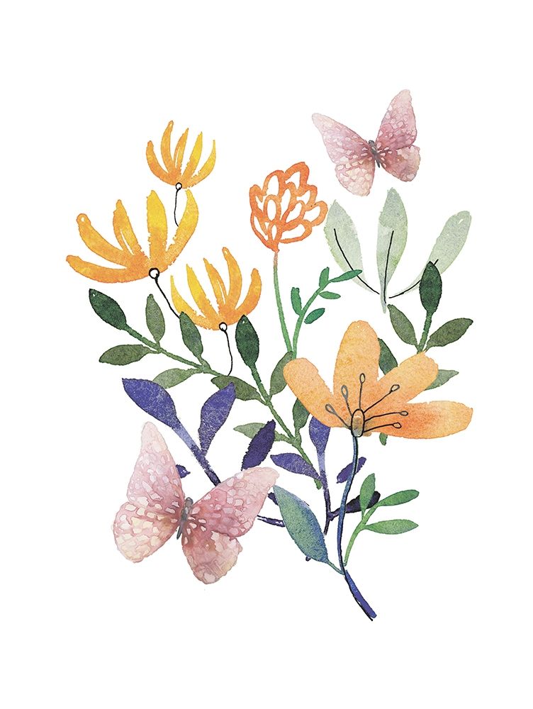 Butterflies and Flowers art print by Dogwood Portfolio for $57.95 CAD