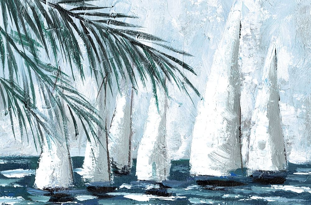 Sailboats Behind the Palms art print by Dogwood Portfolio for $57.95 CAD