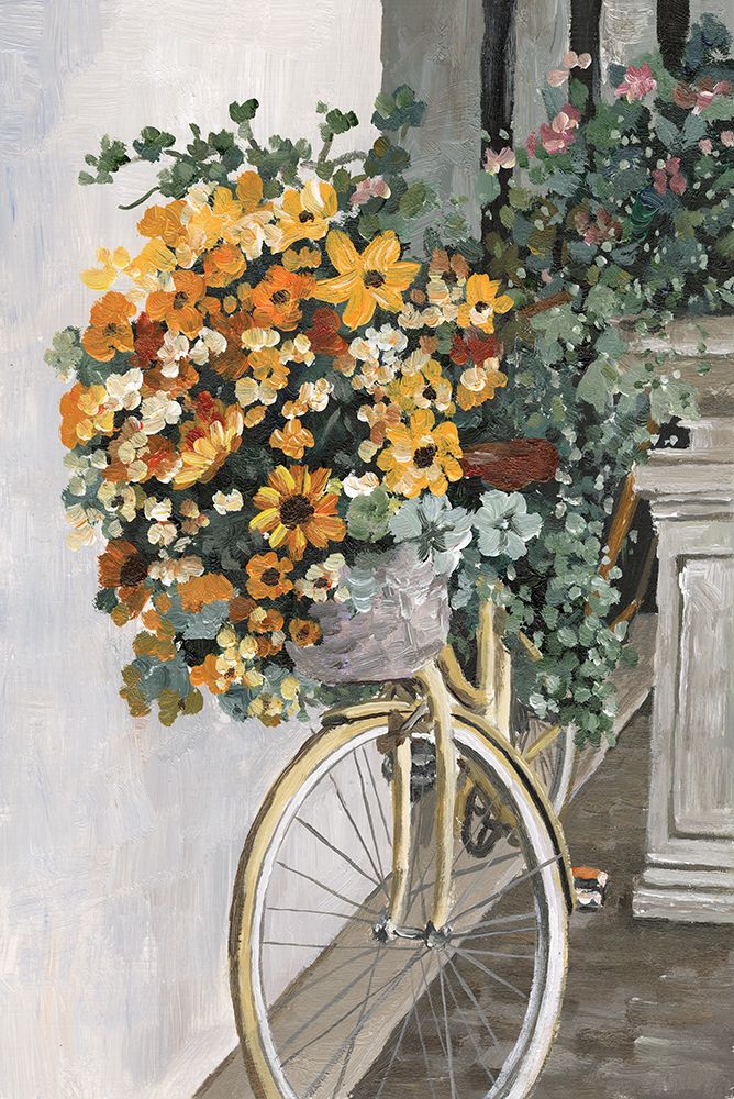 Bicycle with Golden Blooms art print by Dogwood Portfolio for $57.95 CAD