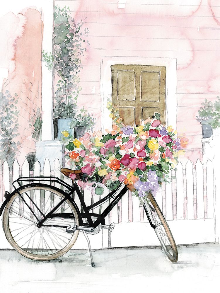 Flower Bicycle I art print by Dogwood Portfolio for $57.95 CAD
