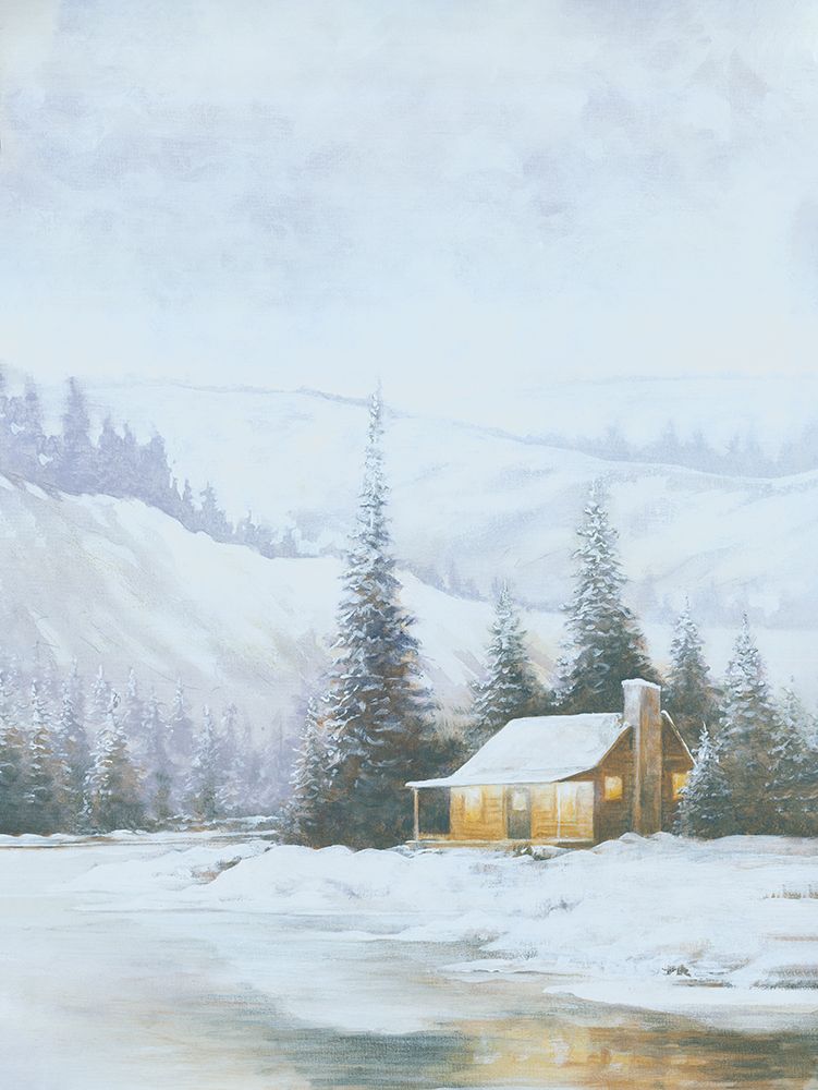 Snowy Cabin in the Woods art print by Dogwood Portfolio for $57.95 CAD