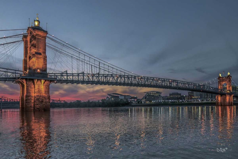 Suspension Bridge at Dusk art print by Donnie Quillen for $57.95 CAD