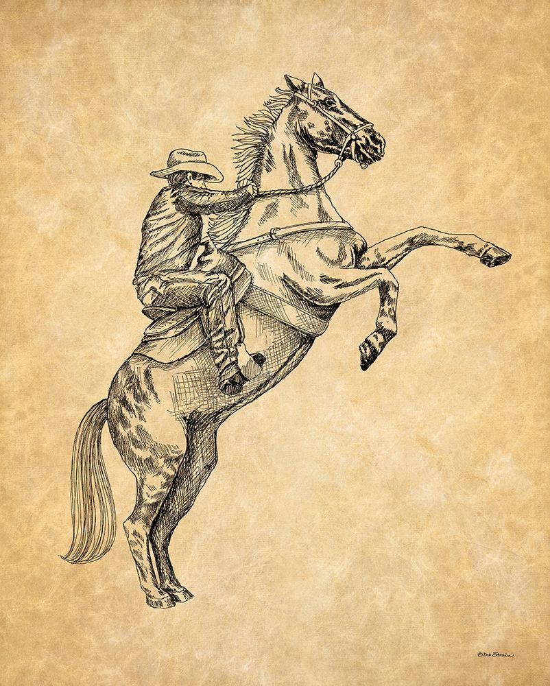 Cowboy on Horse II art print by Deb Strain for $57.95 CAD