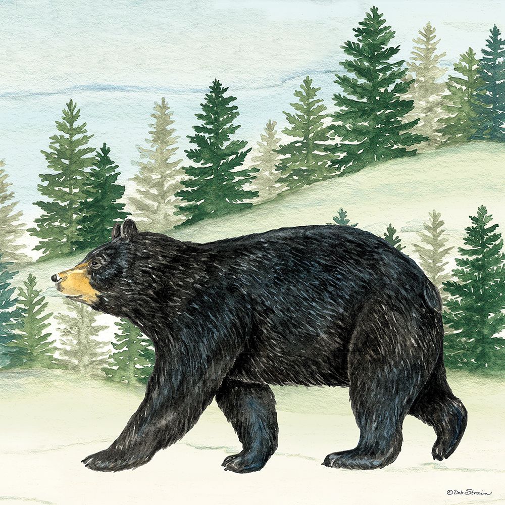 Black Bear in the Woods art print by Deb Strain for $57.95 CAD