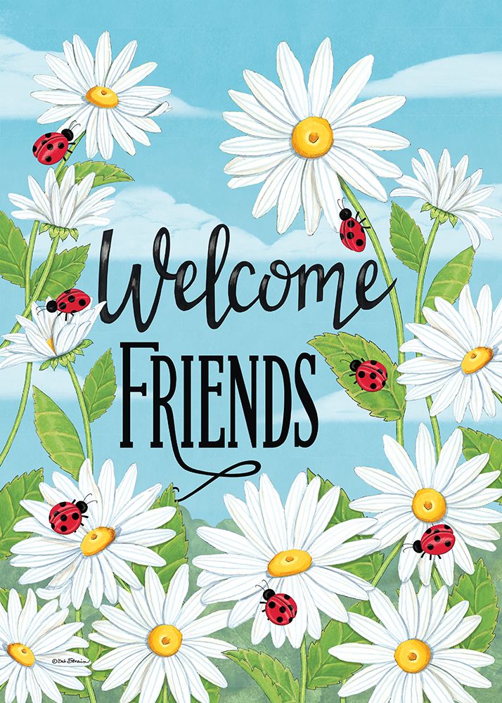 Welcome Friends Daisies art print by Deb Strain for $57.95 CAD