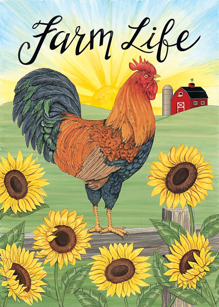 Farm Life Rooster art print by Deb Strain for $57.95 CAD