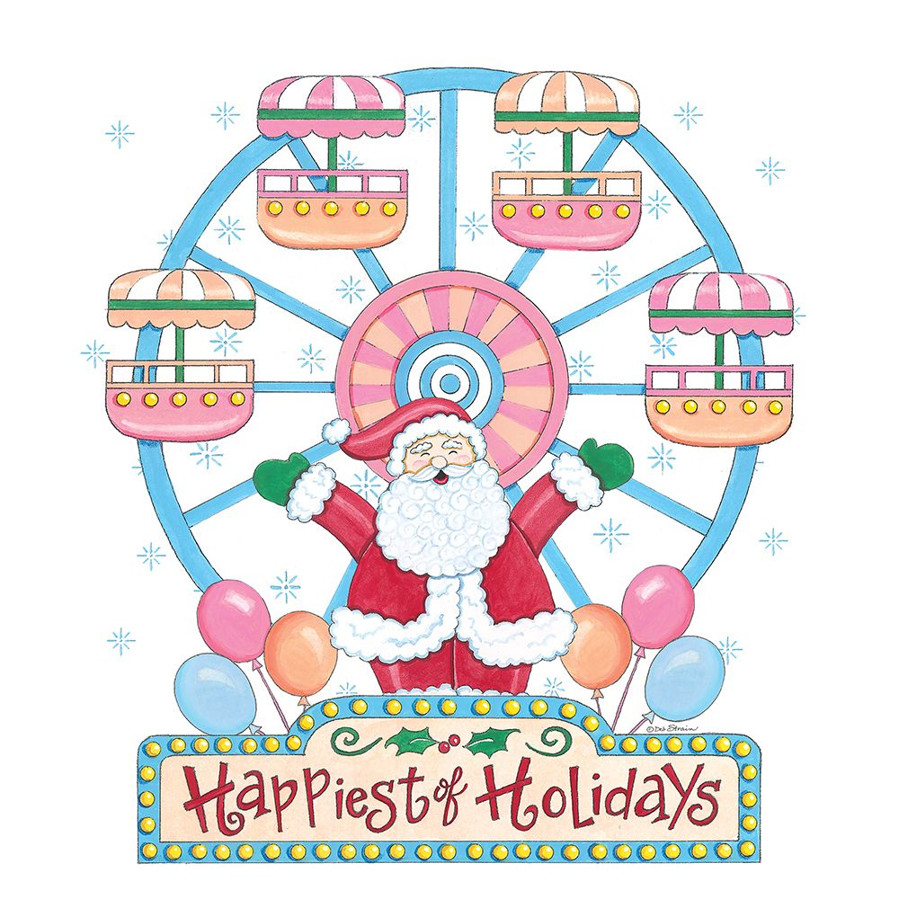 Happiest of Holidays Ferris Wheel art print by Deb Strain for $57.95 CAD