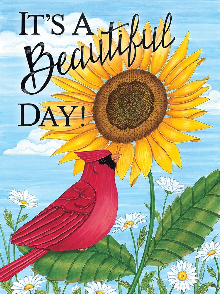 Its a Beautiful Day Cardinal art print by Deb Strain for $57.95 CAD
