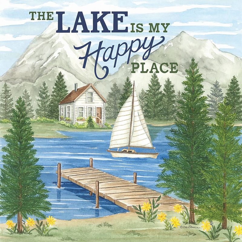 The Lake Is My Happy Place art print by Deb Strain for $57.95 CAD