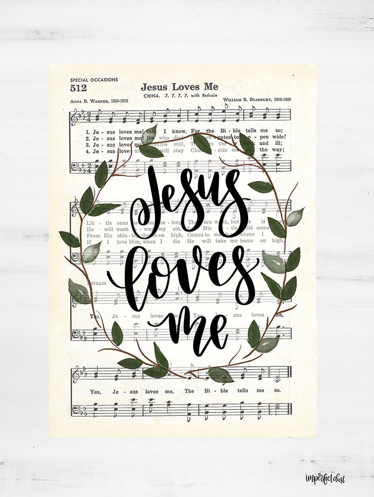 Jesus Loves Me Hymn art print by Imperfect Dust for $57.95 CAD