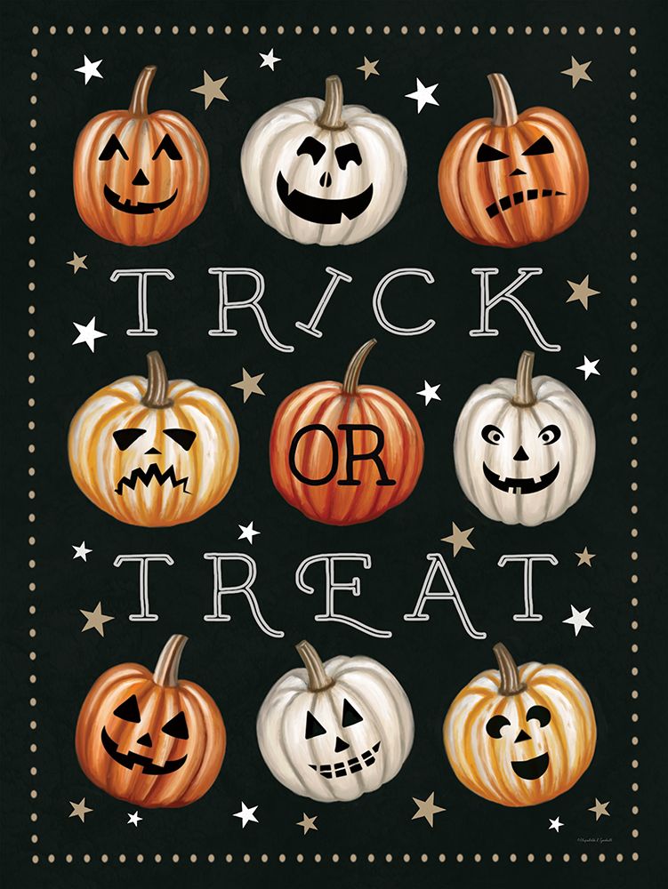 Trick or Treat Jack-O-Lanterns art print by Elizabeth Tyndall for $57.95 CAD