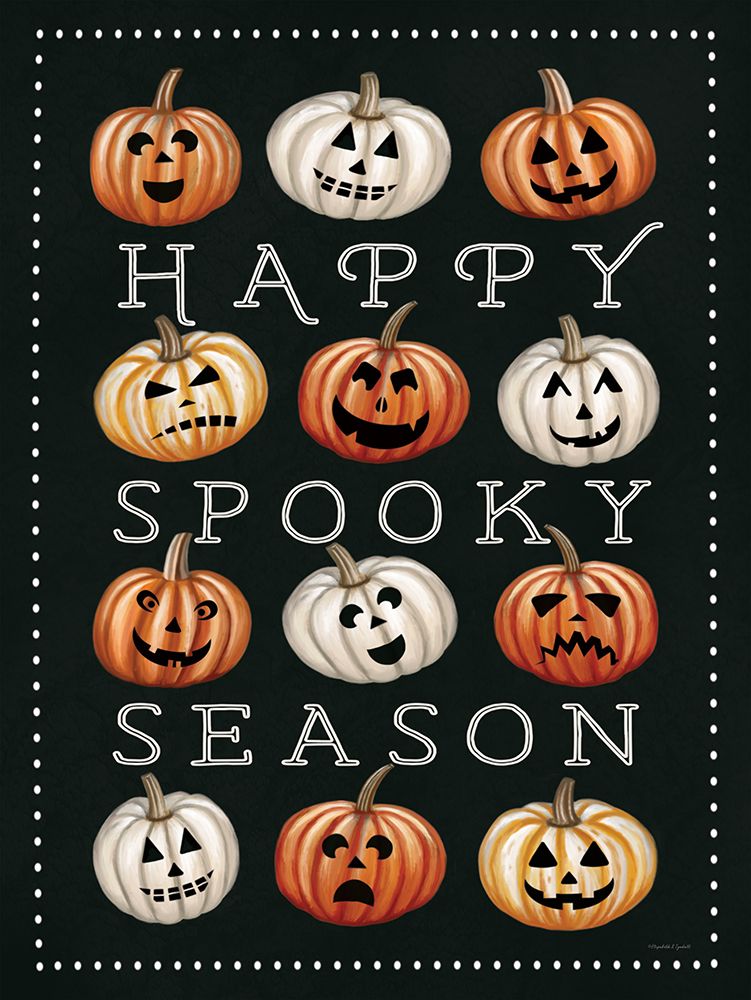 Happy Spooky Season Jack-O-Lanterns art print by Elizabeth Tyndall for $57.95 CAD