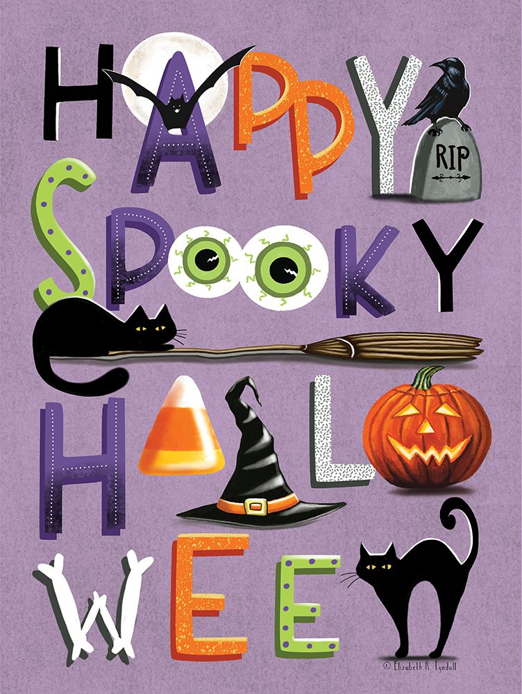 Happy Spooky Halloween art print by Elizabeth Tyndall for $57.95 CAD