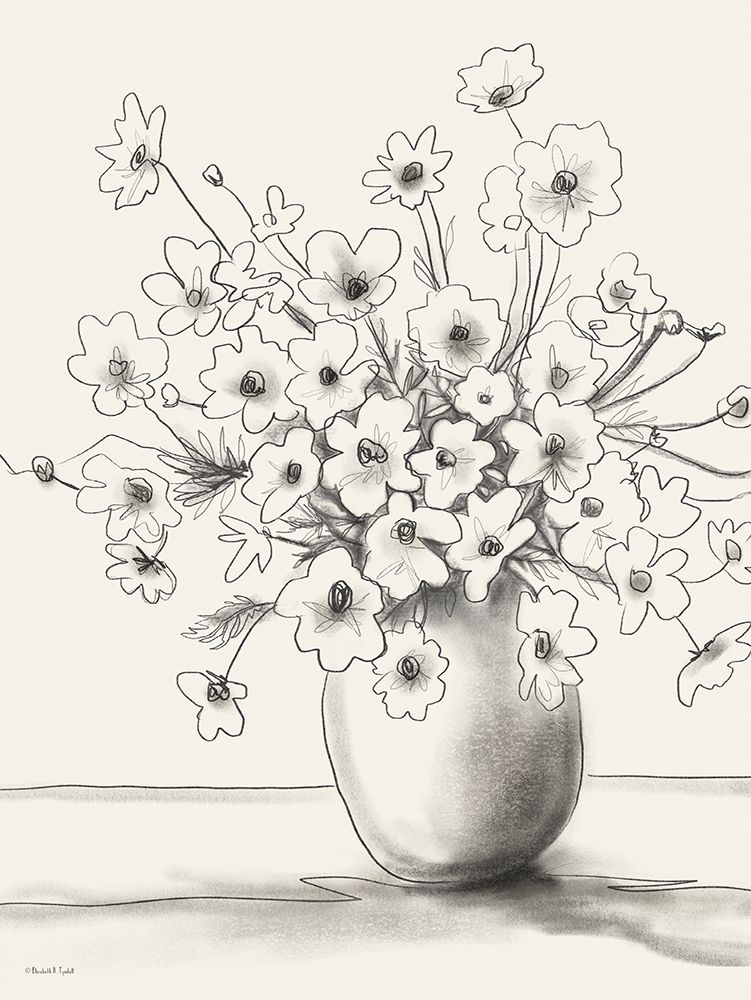 Sketchy Bouquet II art print by Elizabeth Tyndall for $57.95 CAD