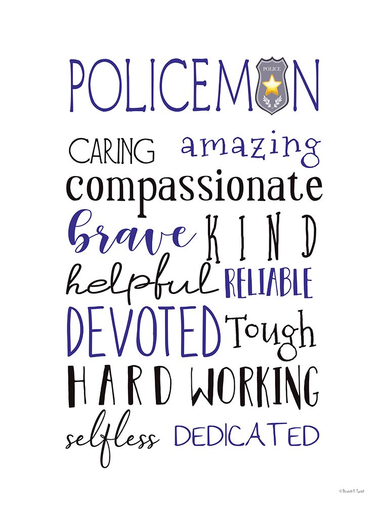 Policeman art print by Elizabeth Tyndall for $57.95 CAD