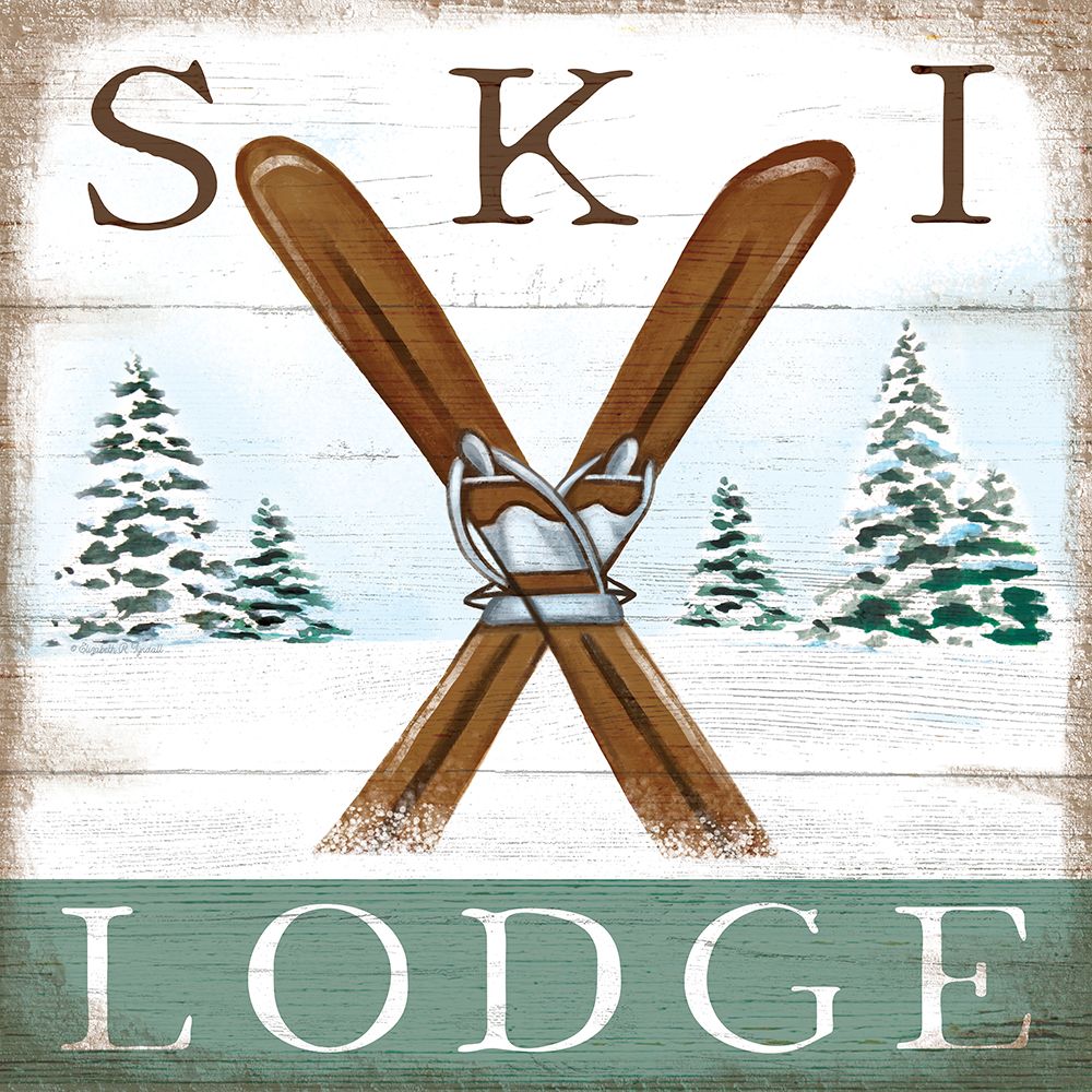 Ski Lodge art print by Elizabeth Tyndall for $57.95 CAD