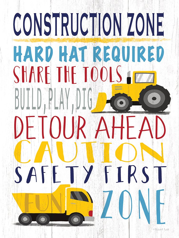 Construction Zone Rules art print by Elizabeth Tyndall for $57.95 CAD